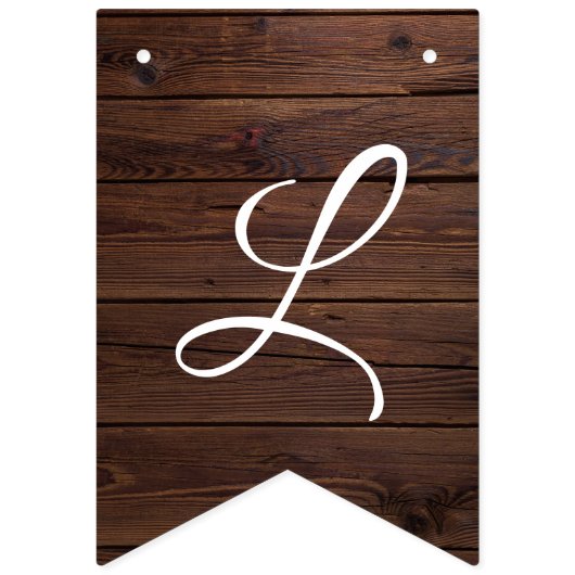 Marsala & Navy Flowers Rustic Wood Wedding Vlaggetjes (Tweede vlag)