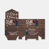 Marsala & Navy Flowers Rustiek Vrijgezellenfeest Bedankdoosjes (Uitgevouwen)