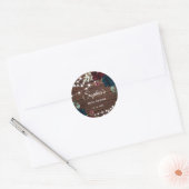 Marsala & Navy Flowers Rustiek Vrijgezellenfeest Ronde Sticker (Envelop)