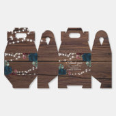 Marsala & Navy Flowers Rustiek Vrijgezellenfeest V Bedankdoosjes (Ongevouwen)