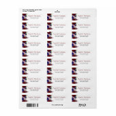 Marsala Navy Gepersonaliseerd Bloemend Retouradres Etiket (Full Sheet)