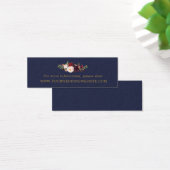 Marsala Navy Gold Floral Wedding Website Kaarten Mini Visitekaartjes (Bureau)