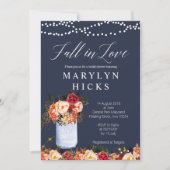 Marsala Navy Herfst in Liefde Bruids Douche Uitnod Kaart (Voorkant)
