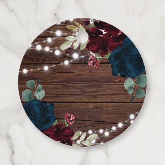 Marsala & Navy Rustic Wedding Bedankjes Labels (Achterkant)