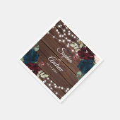 Marsala & Navy Rustiek Hout Bruiloft Servetten (Hoek)