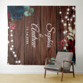 Marsala & Navy Rustiek Hout Tapestry Wandkleed (In Situ (horizontaal))