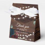 Marsala & Navy Rustieke Bruiloft Favor Box Bedankdoosjes (Voorkant Zijde)