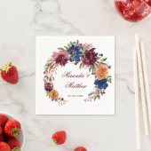 Marsala Oranje Floral Geometric Wedding Servet (Insitu)