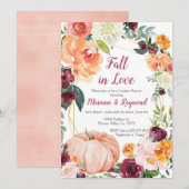 Marsala Oranje pompoen Herfst in Love Couples Show Kaart (Voorkant / Achterkant)