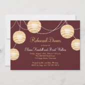 Marsala Party Lantern Rehearsal Dinner Invitation Kaart (Voorkant)