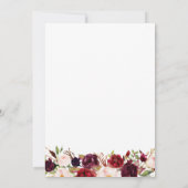 Marsala & Pink Bloemen repetitie diner uitnodiging (Achterkant)