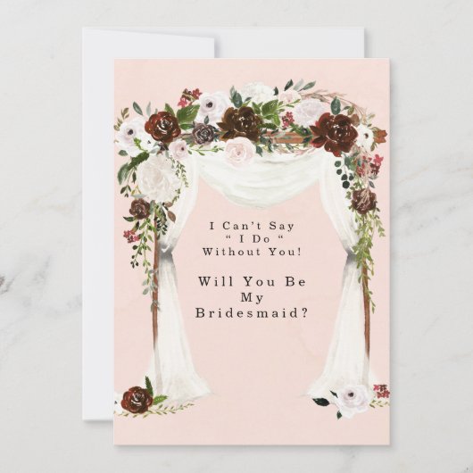 Marsala Pink Canopy zal mijn Bridesmaid zijn Kaart (Voorkant)