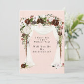 Marsala Pink Canopy zal mijn Bridesmaid zijn Kaart (Staand voorkant)
