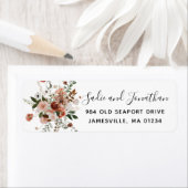 Marsala Pink Floral Return Address Label (Insitu)