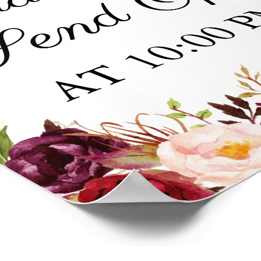 Marsala Pink Floral Sparkler verzendt Poster voor  (Hoek)