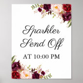 Marsala Pink Floral Sparkler verzendt Poster voor  (Voorkant)
