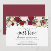 Marsala Pink floral Weddenschap Kaart (Voorkant / Achterkant)