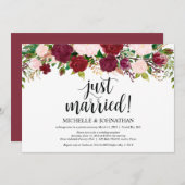 Marsala Pink floral Weddenschap Kaart (Voorkant / Achterkant)