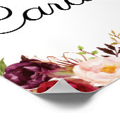 Marsala & Pink Floral Weddenschappen Poster (Hoek)