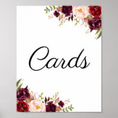 Marsala & Pink Floral Weddenschappen Poster (Voorkant)