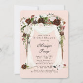 Marsala Pink Floral white Canopy Vrijgezellenfeest Kaart (Voorkant)