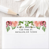 Marsala Pink Flowers Floral Vrijgezellenfeest Eleg Etiket (Insitu)