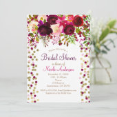 Marsala Pink Flowers Floral Vrijgezellenfeest Eleg Kaart (Staand voorkant)