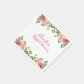 Marsala Pink Flowers Floral Vrijgezellenfeest Eleg Servetten (Hoek)