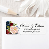 Marsala Pink Navy Floral Etiket (Insitu)