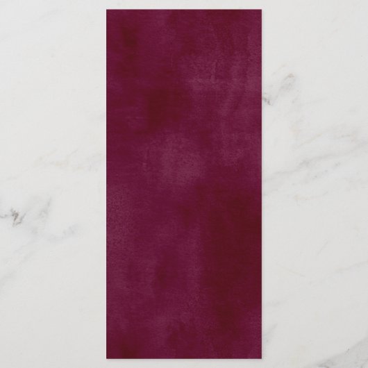 Marsala Pink Oranje Botanische Garden Weddenschap  Menu (Achterkant)