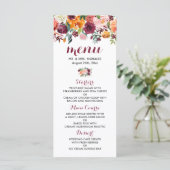 Marsala Pink Oranje Botanische Garden Weddenschap  Menu (Staand voorkant)