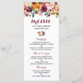 Marsala Pink Oranje Botanische Garden Weddenschap  Menu (Voorkant)