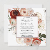 Marsala Pink Oranje Floral Vrijgezellenfeest Kaart (Voorkant)