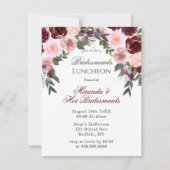 Marsala Pink schilderde pony Bridesmaids Luncheon  Kaart (Voorkant)