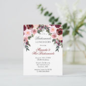 Marsala Pink schilderde pony Bridesmaids Luncheon  Kaart (Staand voorkant)