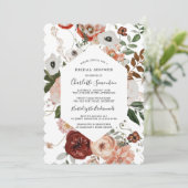 Marsala Pink Terracotta Floral Vrijgezellenfeest Kaart (Staand voorkant)