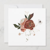 Marsala Pink Terracotta Oranje Floral Wedding IV Kaart (Achterkant)