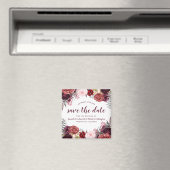Marsala Pioen Herfst Bruiloft Save the Date Magnet (Insitu (Vaatwasser))