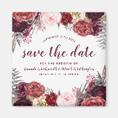 Marsala Pioen Herfst Bruiloft Save the Date Magnet (Voorkant)