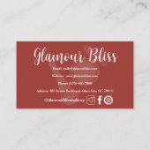 Marsala Plain Hedendaagse Makup Artiest Visitekaartje (Achterkant)