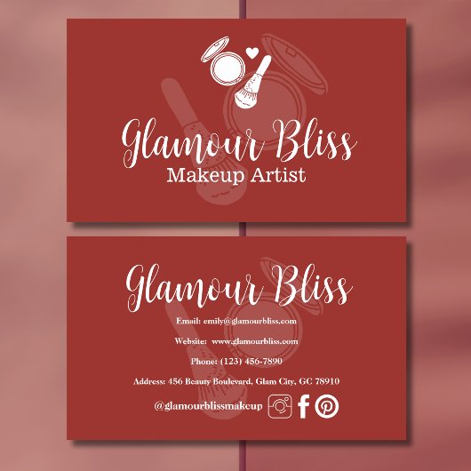 Marsala Plain Hedendaagse Makup Artiest Visitekaartje