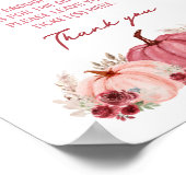 Marsala Pompoen Baby shower Luier Raffle Teken Poster (Hoek)