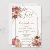 Marsala Pumpkin Arch Herfst Verliefd Baby shower Kaart (Voorkant)