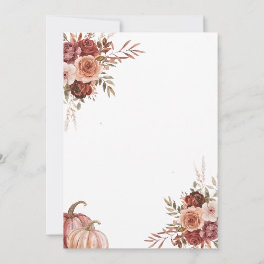 Marsala Pumpkin Arch Herfst Verliefd Baby shower Kaart (Achterkant)