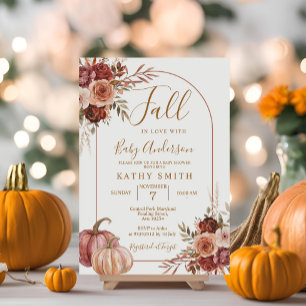 Marsala Pumpkin Arch Herfst Verliefd Baby shower Kaart
