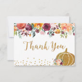 Marsala Pumpkin Birthday Dank je wel Bedankkaart (Voorkant)