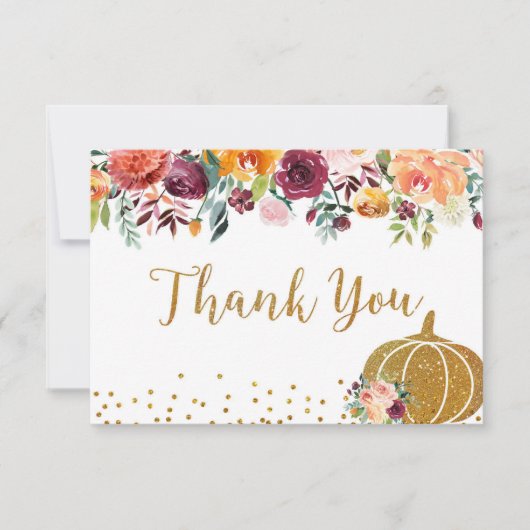 Marsala Pumpkin Birthday Dank je wel Bedankkaart (Voorkant)
