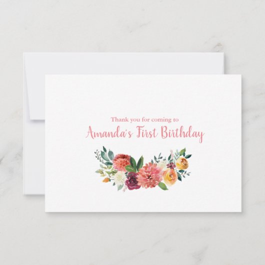 Marsala Pumpkin Birthday Dank je wel Bedankkaart (Achterkant)