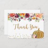 Marsala Pumpkin Birthday Dank je wel Bedankkaart (Voorkant / Achterkant)