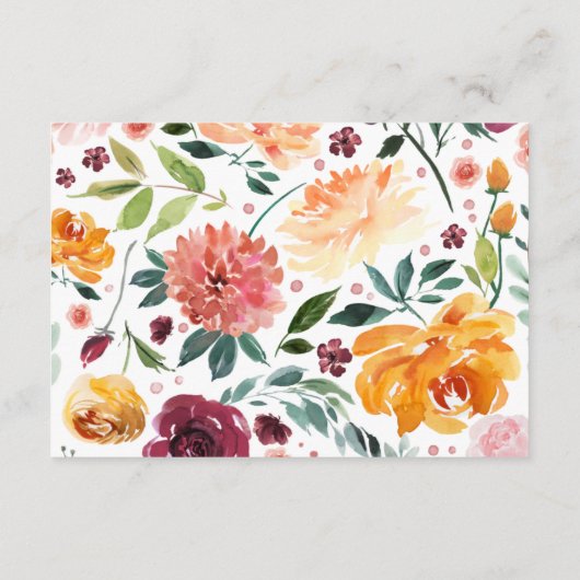 Marsala Pumpkin Capsule Card voor eerste verjaarda Informatiekaartje (Achterkant)